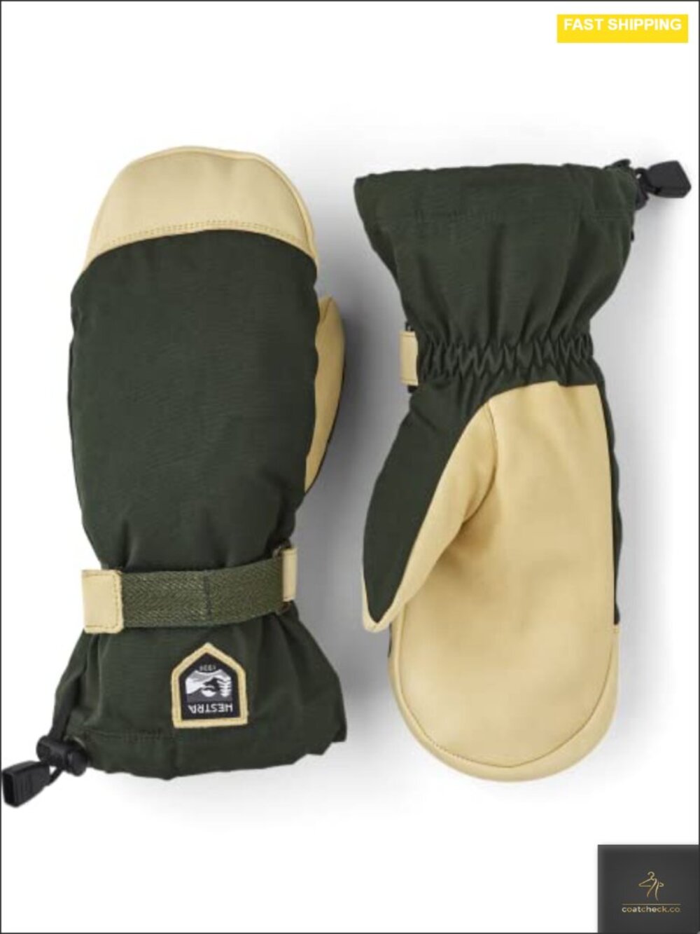 Women's Winter Mittens Waxed Cotton Ecocuir Cowhide Palm Removable Wool Liner